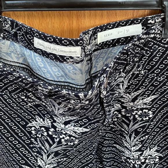 Anthropologie Pilcro Serif Mid Rise Floral Corduroy Skinny Pants Leggings 31 - Picture 6 of 8